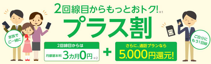 2回線目からもっとお得