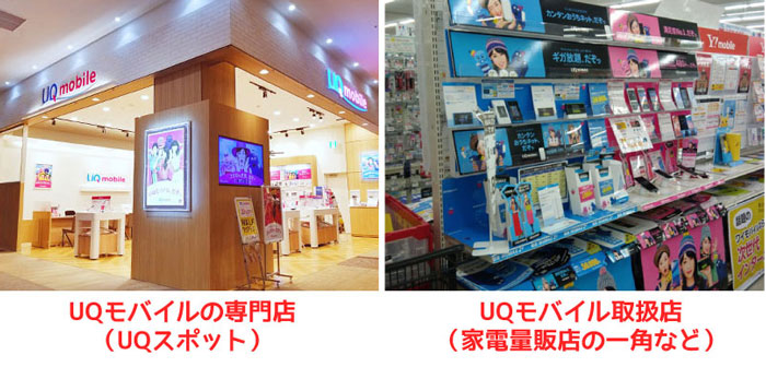 UQモバイルの店舗
